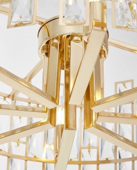 Złoty żyrandol kryształowy Fiorina D60 lumina deco w eleganckim wykończeniu