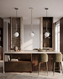 LAMPA WISZĄCA NOWOCZESNA CHROMOWANA BIAŁA KULA SORENTO 15 LUMINA DECO