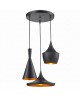LAMPA WISZĄCA LOFT CZARNA POTRÓJNA FOGGI W3