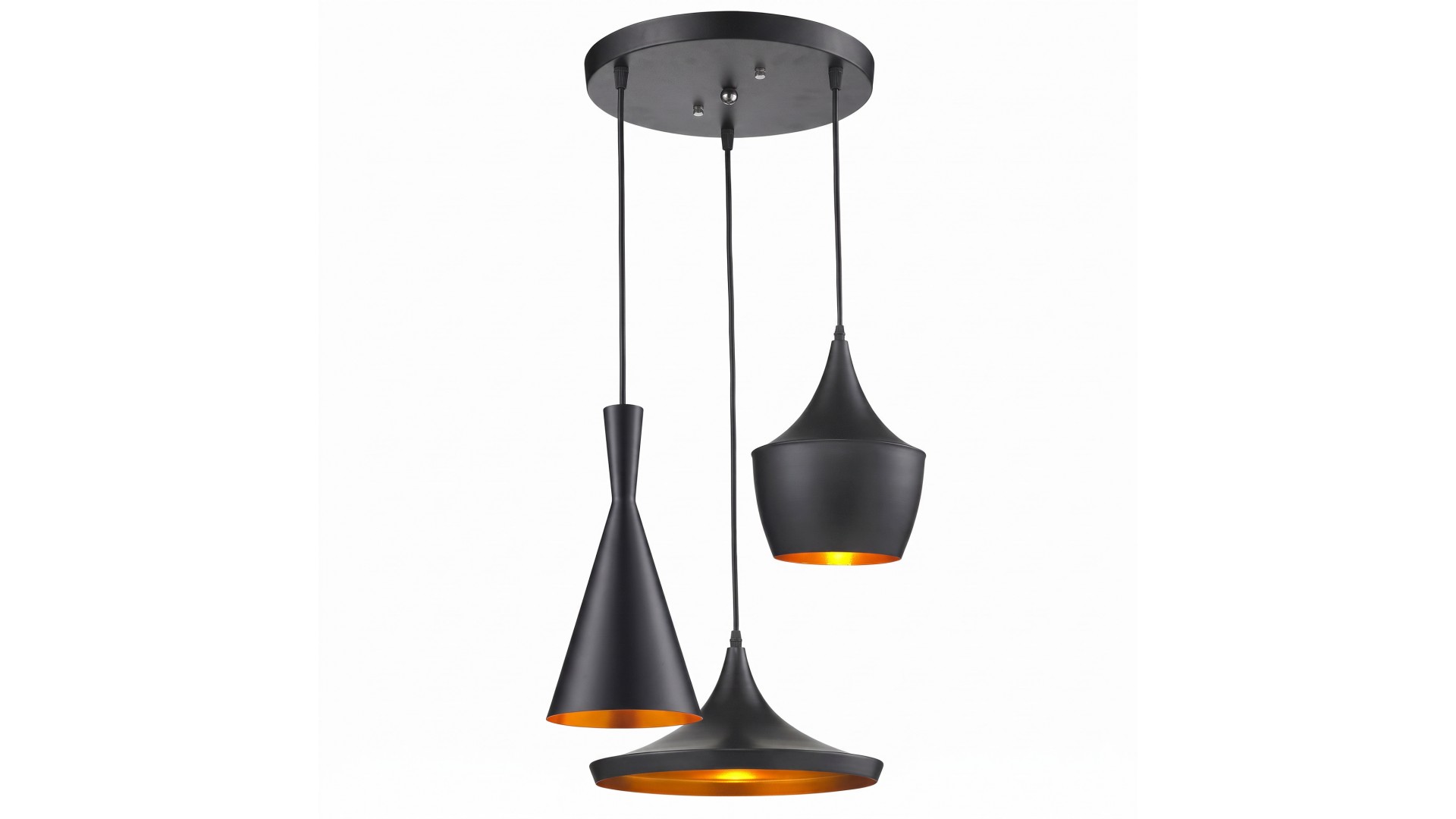 LAMPA WISZĄCA LOFT CZARNA POTRÓJNA FOGGI W3 LUMINA DECO