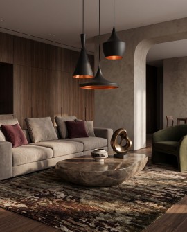 LAMPA WISZĄCA LOFT CZARNA POTRÓJNA FOGGI W3 LUMINA DECO