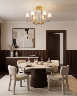 lampa sufitowa plafon w złotej oprawie z przezroczystymi kloszami MANHATTAN W6 od Lumina Deco do nowoczesnych wnętrz