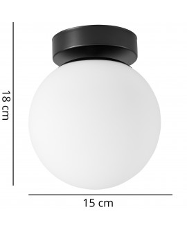 PLAFON LAMPA SUFITOWA NOWOCZESNA CZARNA BIAŁA KULA FREDICA LUMINA DECO