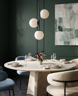 LAMPA WISZĄCA NOWOCZESNA CZARNA BIAŁE KULE STELVIO 3 LUMINA DECO