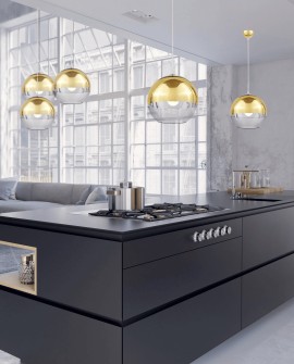 LAMPA WISZĄCA NOWOCZESNA ZŁOTA VERONI D30 LUMINA DECO