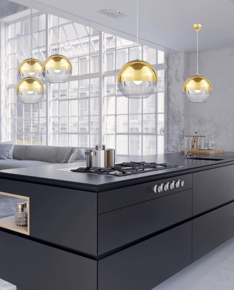 LAMPA WISZĄCA NOWOCZESNA ZŁOTA VERONI D30 LUMINA DECO