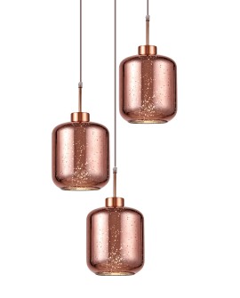 POTRÓJNA NOWOCZESNA LAMPA WISZĄCA RÓŻOWE ZŁOTO ALACOSMO W3 LUMINA DECO