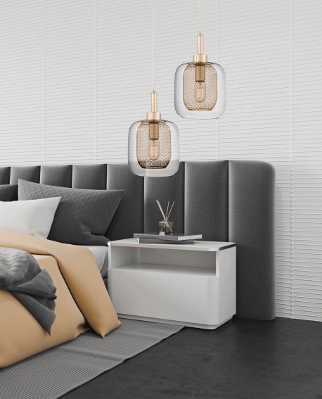LAMPA WISZĄCA NOWOCZESNA ZŁOTA BESSA LUMINA DECO