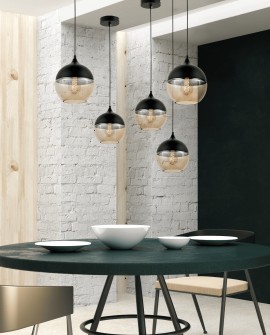 LAMPA WISZĄCA NOWOCZESNA LOFT CZARNA ALBION LUMINA DECO