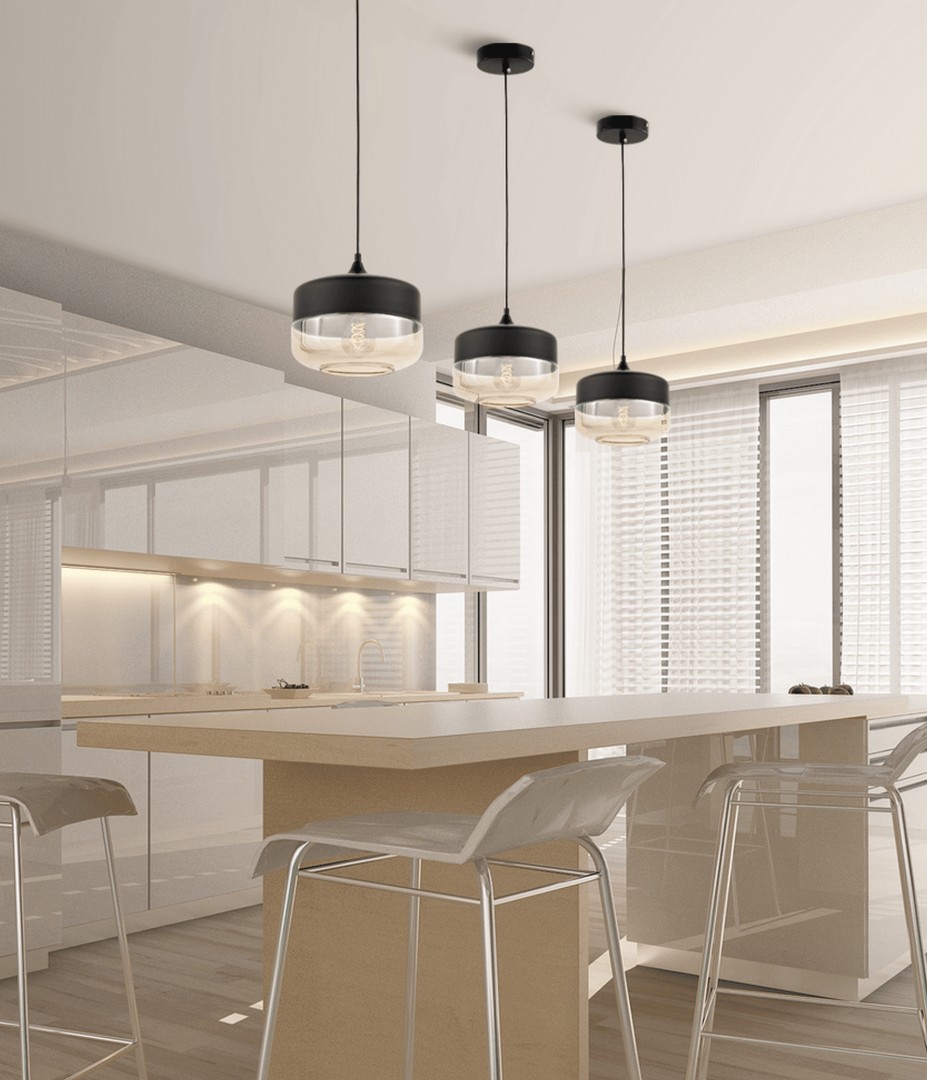 LAMPA WISZĄCA NOWOCZESNA LOFT CZARNA BARLET LUMINA DECO