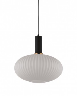 LAMPA WISZĄCA LOFT BIAŁO-CZARNA FLORI LUMINA DECO