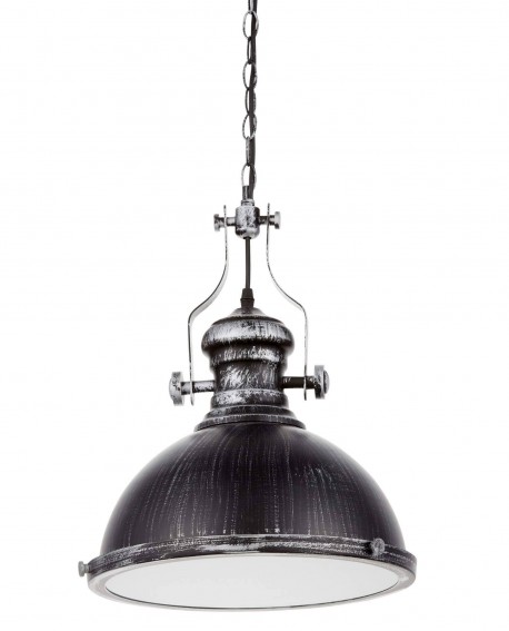 LAMPA WISZĄCA INDUSTRIALNA DUŻA STARE SREBRO ELIGIO W1 LUMINA DECO