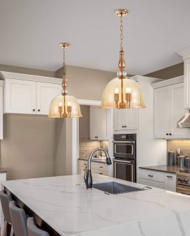 NOWOCZESNA LAMPA WISZĄCA ZŁOTA BOLEO W4 LUMINA DECO