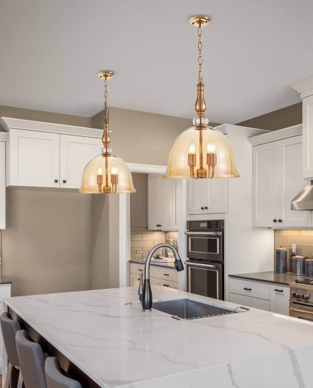 NOWOCZESNA LAMPA WISZĄCA ZŁOTA BOLEO W4 LUMINA DECO