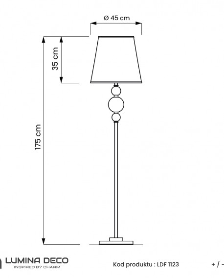 LAMPA STOJĄCA PODŁOGOWA CZARNA MURANEO LUMINA DECO