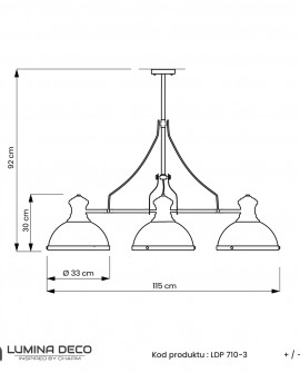 NOWOCZESNA LAMPA WISZĄCA INDUSTRIALNA BIAŁA ETTORE W3 LUMINA DECO