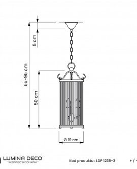 LAMPA WISZĄCA LOFT MOSIĘŻNA BOSTON W3 LUMINA DECO