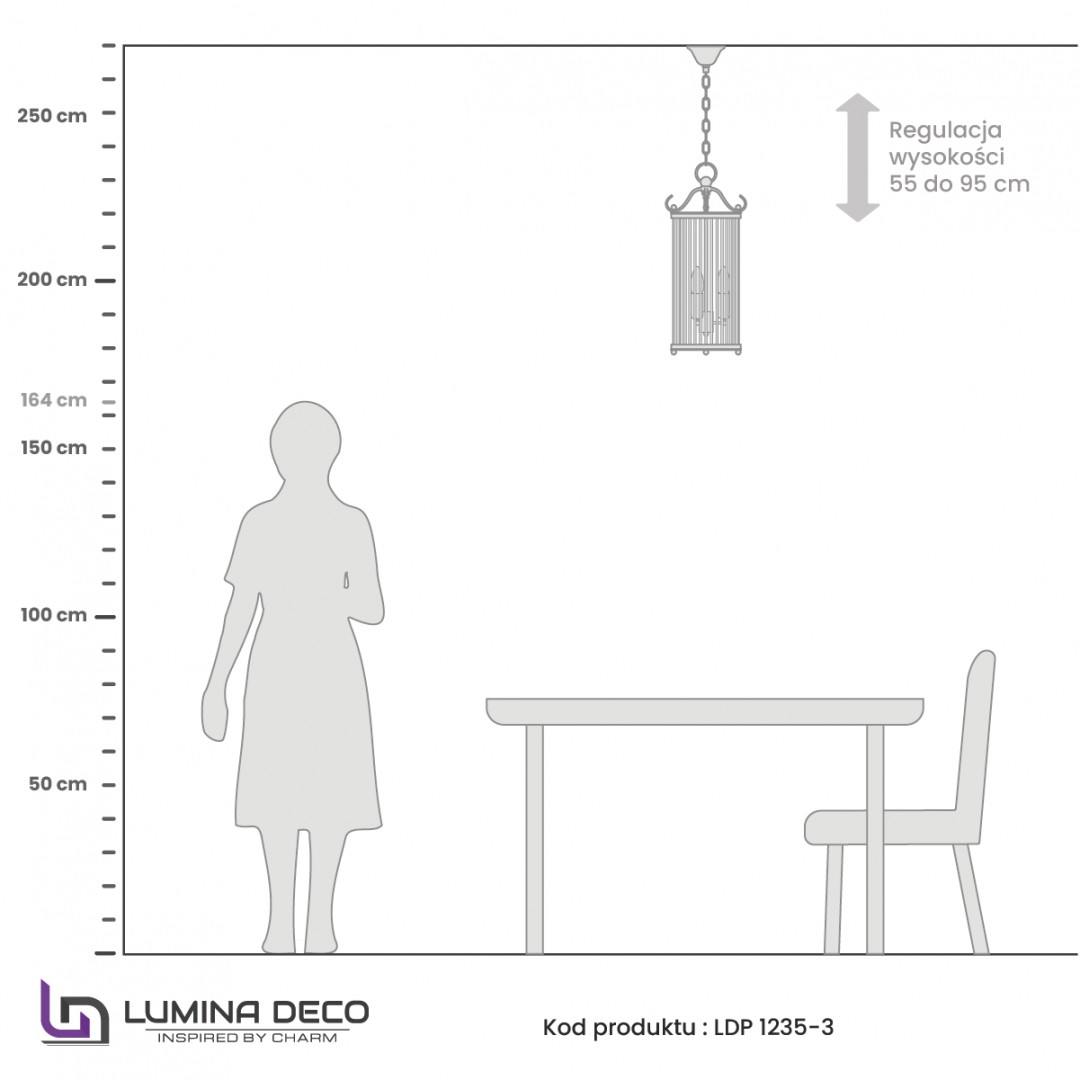 LAMPA WISZĄCA LOFT ZŁOTO SZCZOTKOWANE BOSTON W3 LUMINA DECO