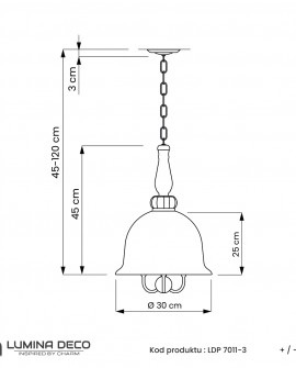 NOWOCZESNA LAMPA WISZĄCA MOSIĘŻNA MILEO W3 LUMINA DECO