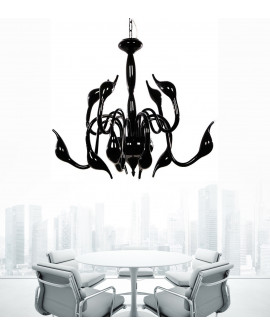 ORYGINALNA NOWOCZESNA LAMPA WISZĄCA CZARNA MAGICA W12