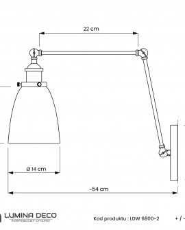 KINKIET LAMPA ŚCIENNA LOFT FABI PRO W2 LUMINA DECO