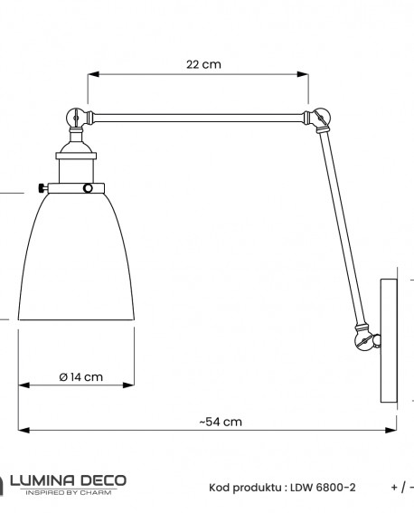 KINKIET LAMPA ŚCIENNA LOFT FABI PRO W2 LUMINA DECO