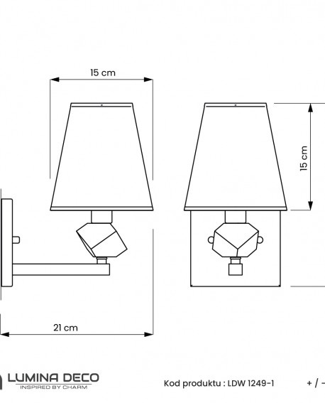 LAMPA ŚCIENNA KINKIET BIAŁO-CHROMOWANY MONTERO W1 LUMINA DECO