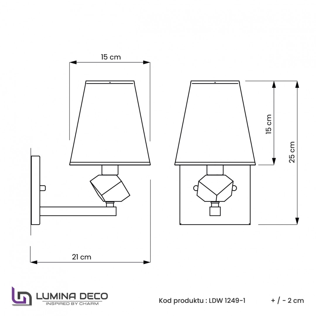 LAMPA ŚCIENNA KINKIET BIAŁO-CHROMOWANY MONTERO W1 LUMINA DECO