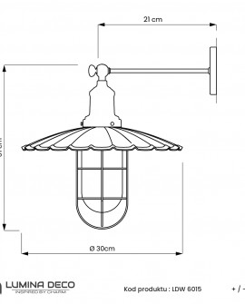 LAMPA ŚCIENNA KINKIET LOFTOWY CZARNY LATARO LUMINA DECO