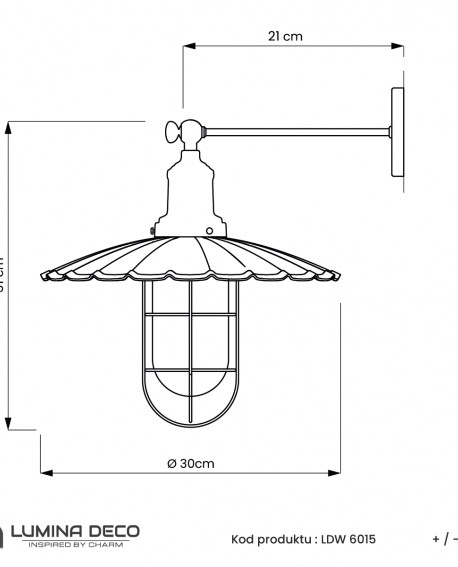 LAMPA ŚCIENNA KINKIET LOFTOWY CZARNY LATARO LUMINA DECO