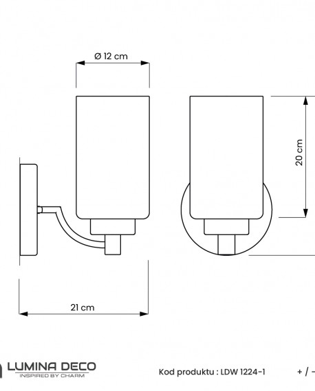 LAMPA ŚCIENNA KINKIET LOFT CHROMOWANA VIGATTO W1 LUMINA DECO