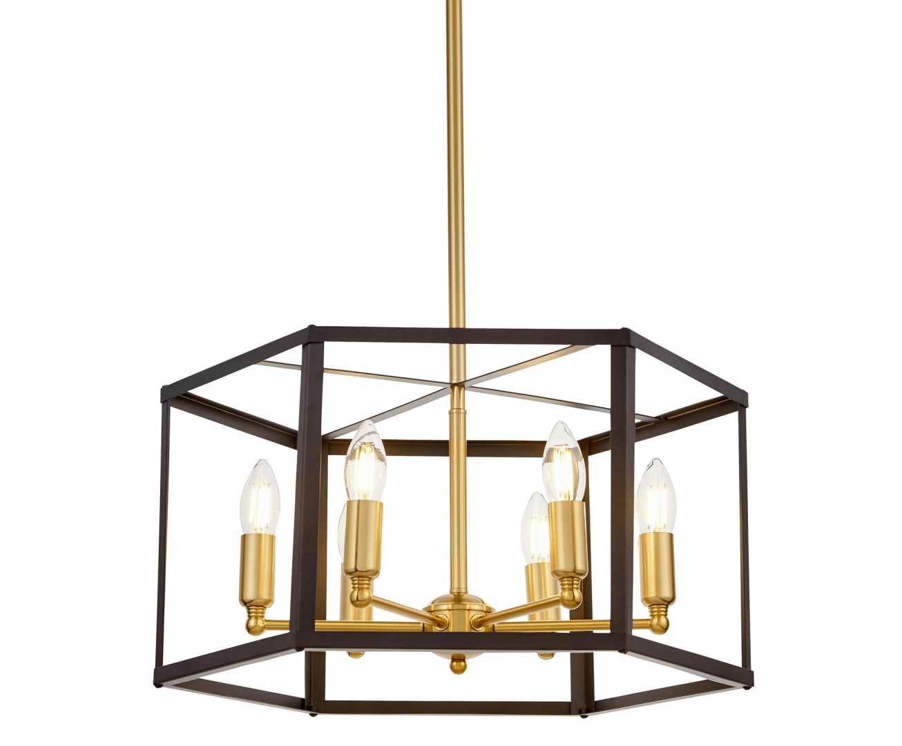 LAMPA WISZĄCA LOFT CZARNO-ZŁOTA SZCZOTKOWANA LORTON W6 LUMINA DECO
