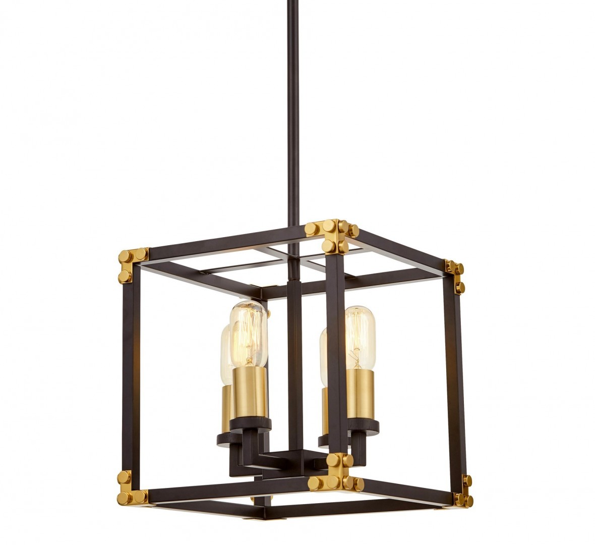 lampa wisząca loft waldorf w4 czarno złota szczotkowana widok z boku