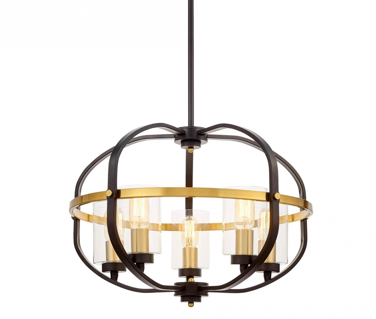 LAMPA WISZĄCA LOFT CZARNO-ZŁOTA SZCZOTKOWANA MONTEREY W5 LUMINA DECO