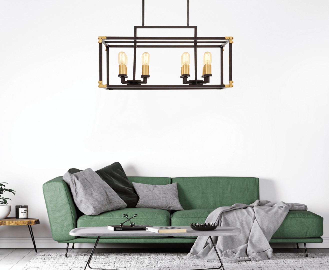LAMPA WISZĄCA LOFT CZARNO-ZŁOTA SZCZOTKOWANA WALDORF W8 LUMINA DECO