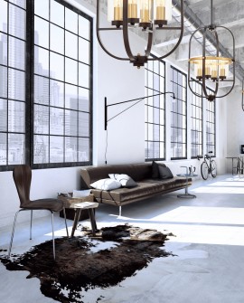 LAMPA WISZĄCA LOFT CZARNO-ZŁOTA SZCZOTKOWANA MONTEREY W4 LUMINA DECO