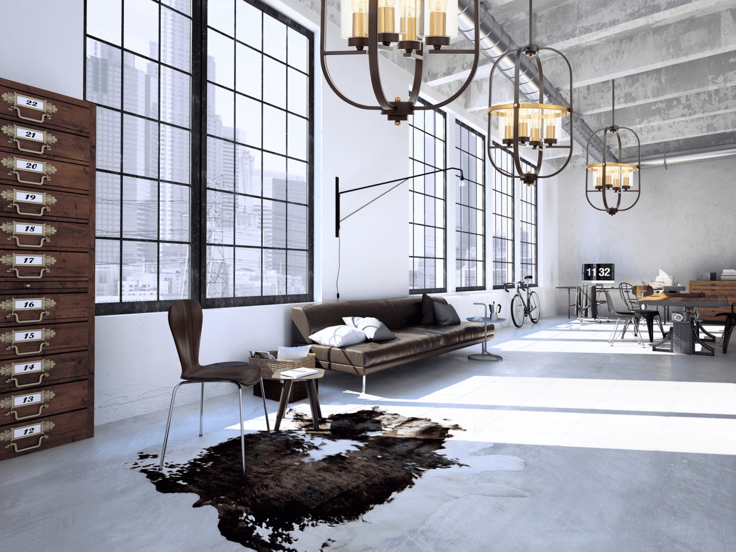 LAMPA WISZĄCA LOFT CZARNO-ZŁOTA SZCZOTKOWANA MONTEREY W4 LUMINA DECO