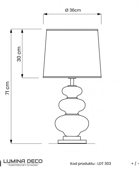 LAMPA NOCNA CZARNO-ZŁOTA BRISTON LUMINA DECO