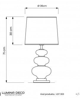 LAMPA NOCNA BIAŁO-SREBRNA BRISTON LUMINA DECO