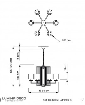 schemat montażu lampy Manhattan chrom nowoczesna forma Lumina Deco