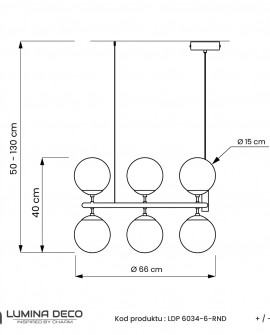 LAMPA WISZĄCA MOSIĘŻNA NOWOCZESNA CEREDO W6 LUMINA DECO