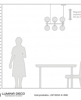LAMPA WISZĄCA MOSIĘŻNA NOWOCZESNA CEREDO W6 LUMINA DECO
