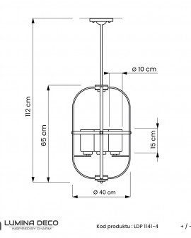 LAMPA WISZĄCA LOFT CZARNO-MOSIĘŻNA MONTEREY W4 LUMINA DECO