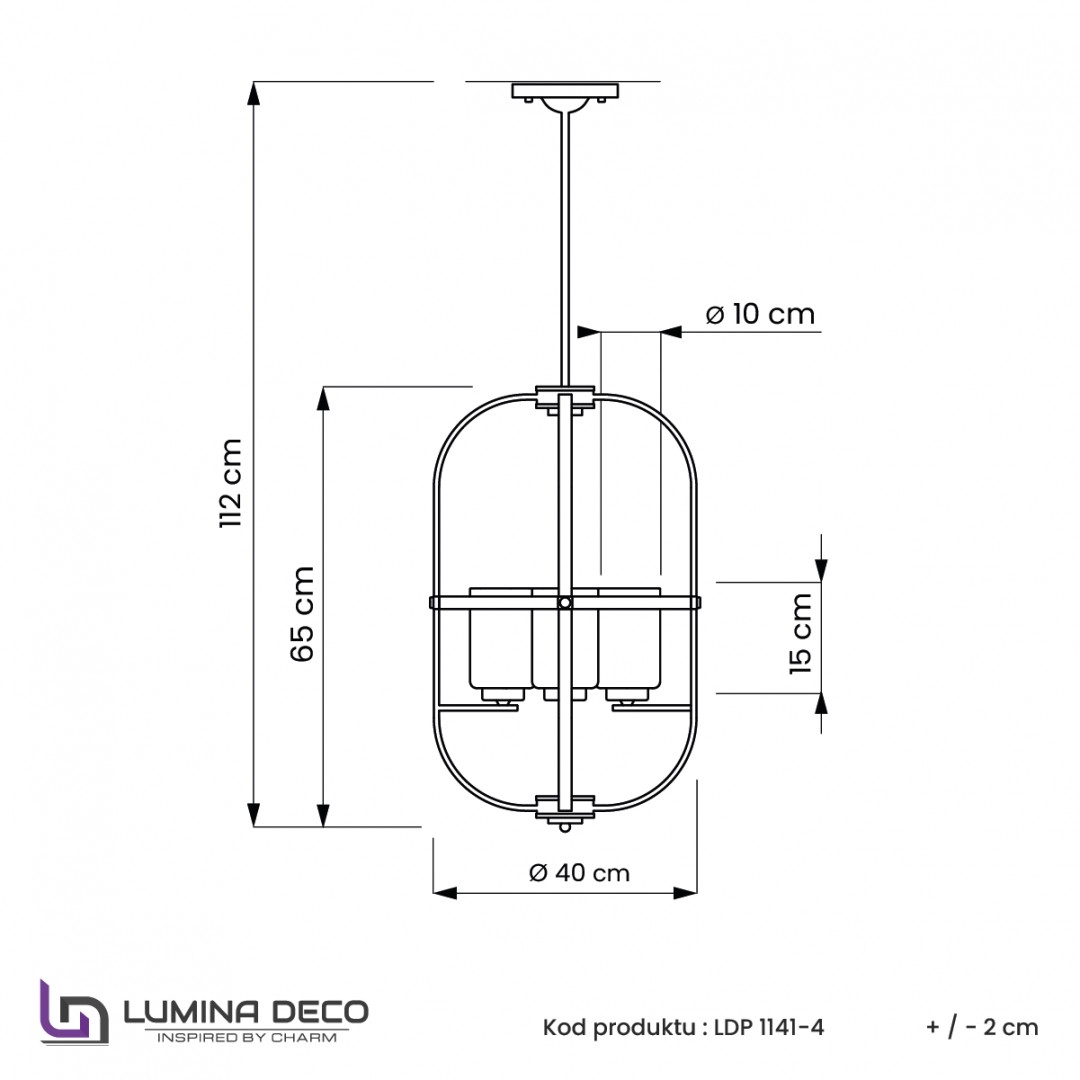 LAMPA WISZĄCA LOFT CZARNO-ZŁOTA SZCZOTKOWANA MONTEREY W4 LUMINA DECO
