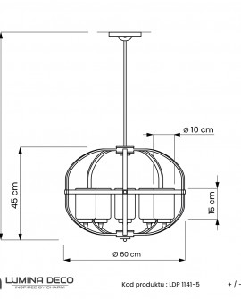 LAMPA WISZĄCA LOFT CZARNO-MOSIĘŻNA MONTEREY W5 LUMINA DECO