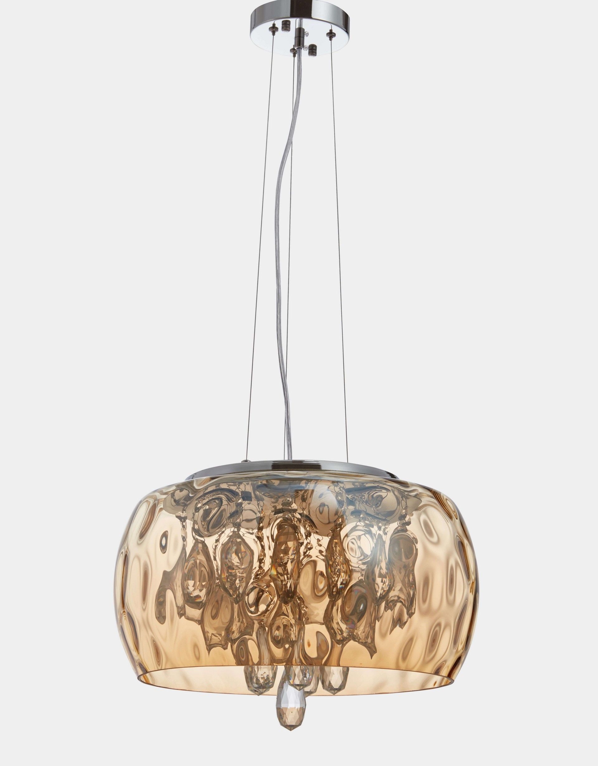 NOWOCZESNA LAMPA WISZĄCA BURSZTYNOWA RUBINA D50 LUMINA DECO