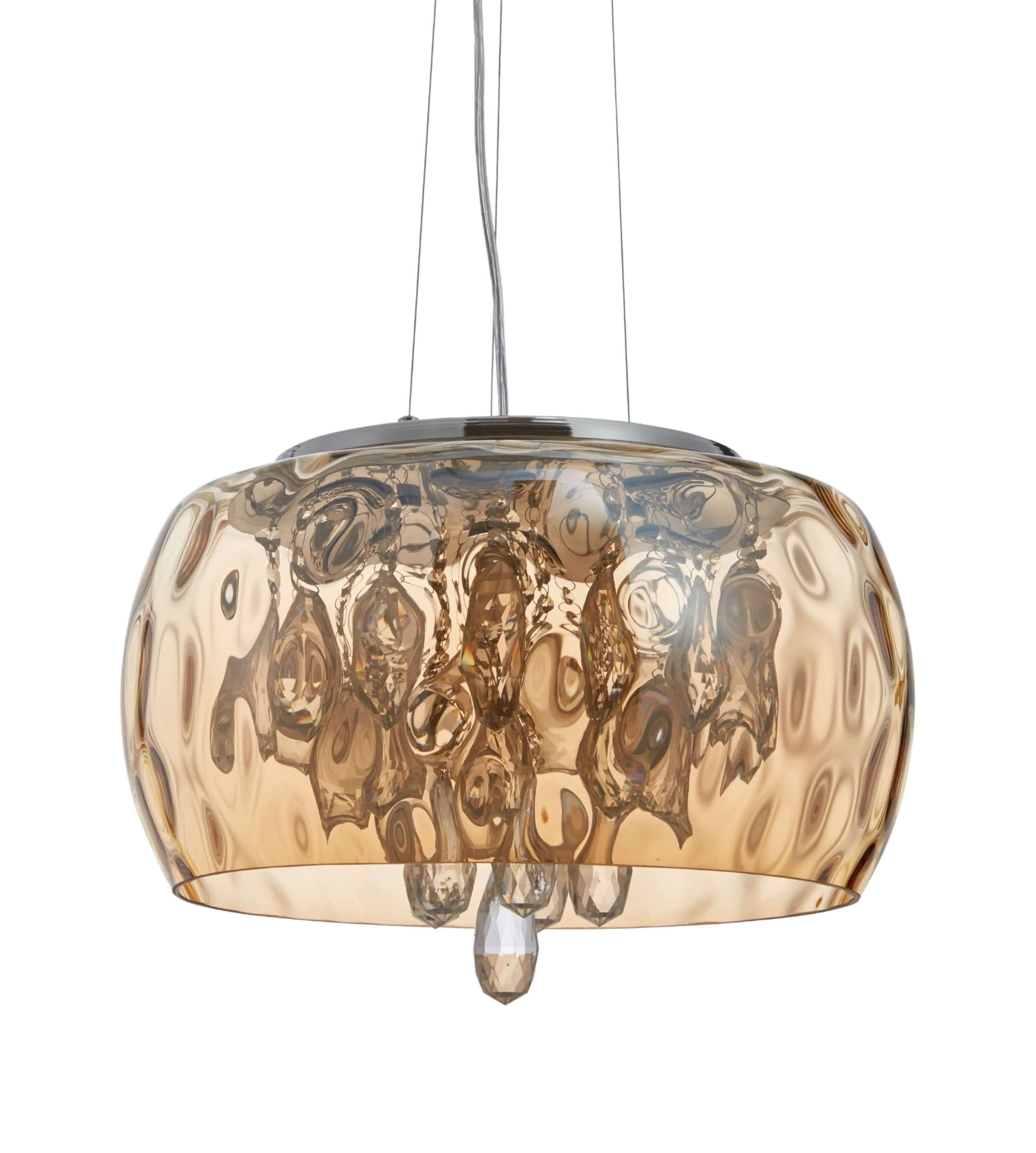 NOWOCZESNA LAMPA WISZĄCA BURSZTYNOWA RUBINA D50 LUMINA DECO