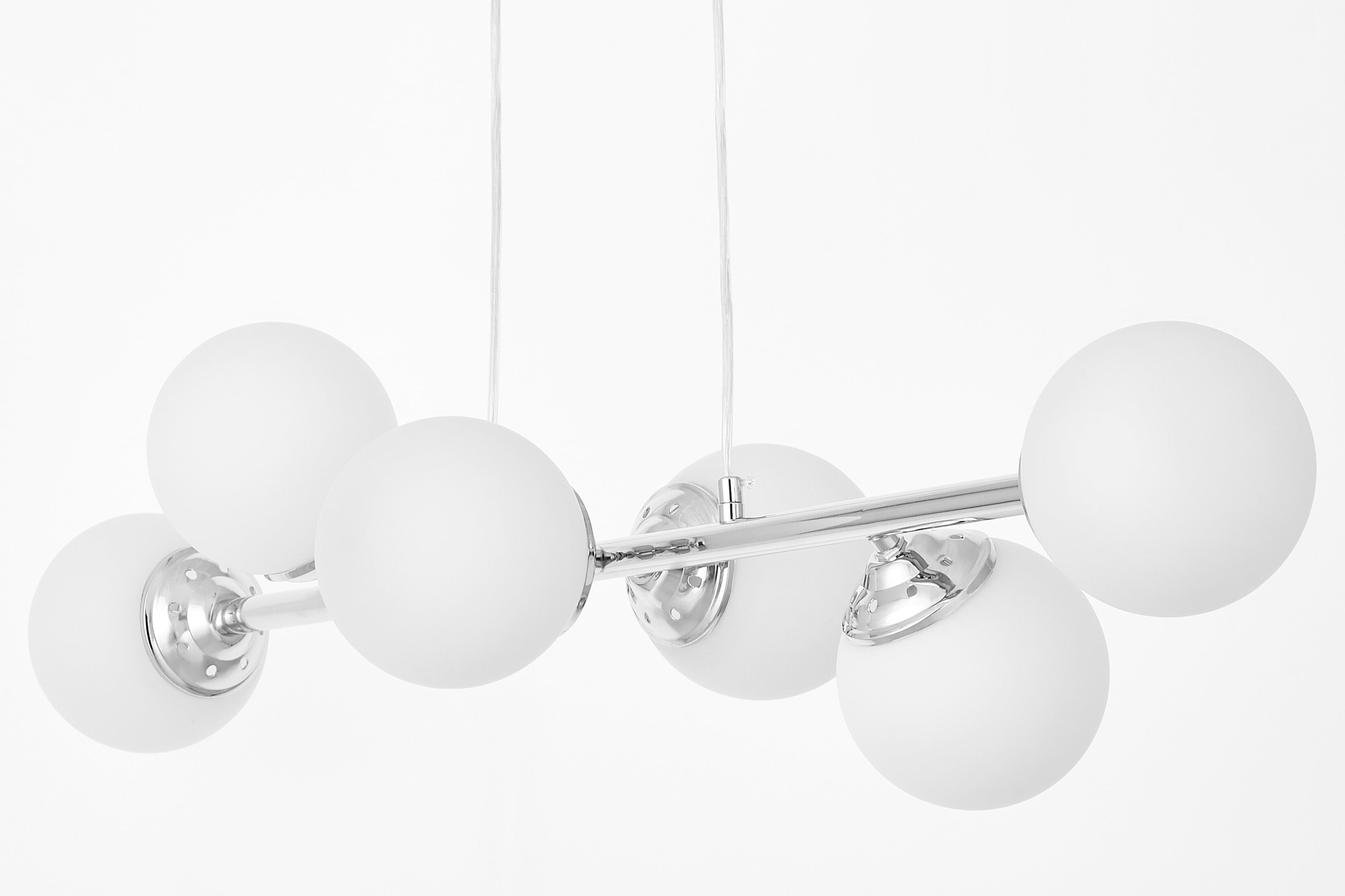 Nowoczesna lampa wisząca chromowana FINO W6 we wnętrzu