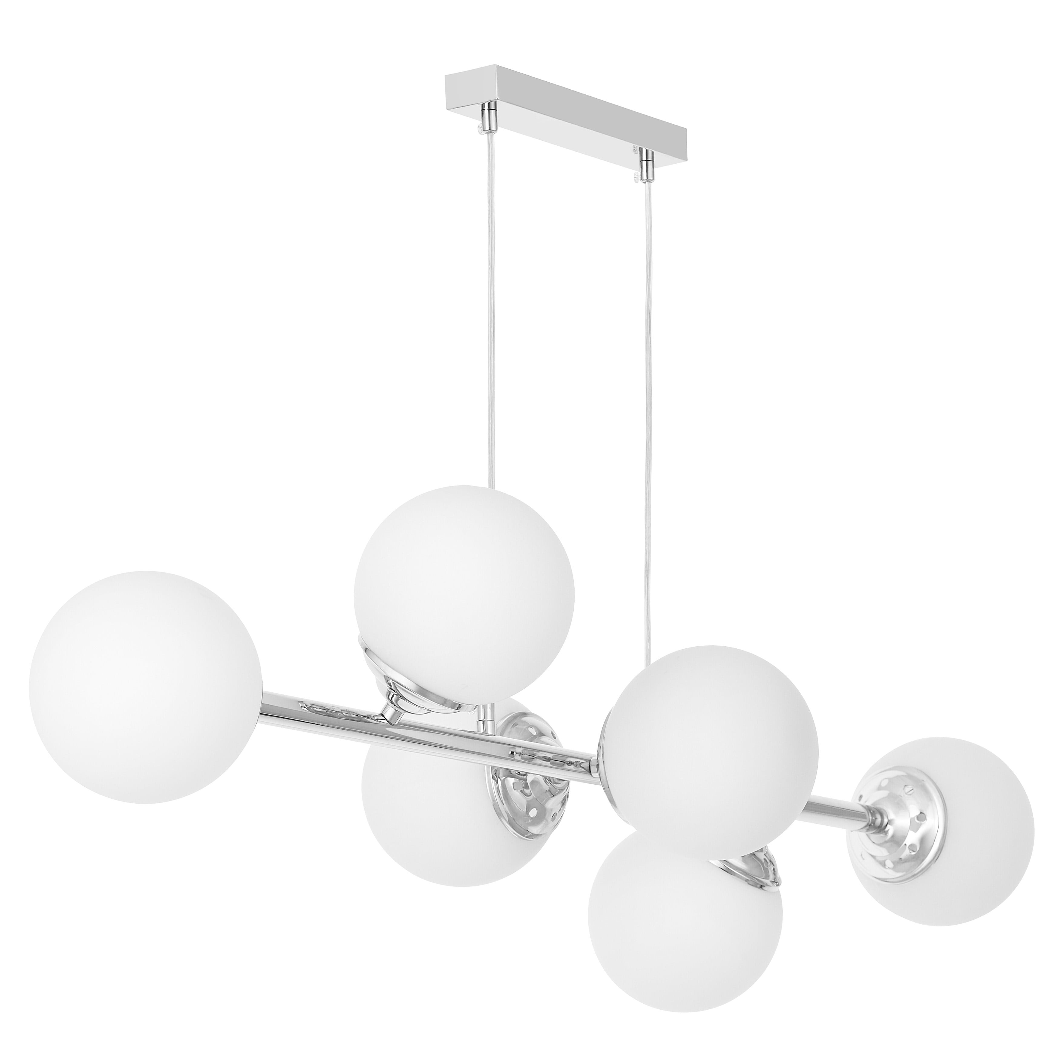 Nowoczesna lampa wisząca chromowana FINO W6 w aranżacji