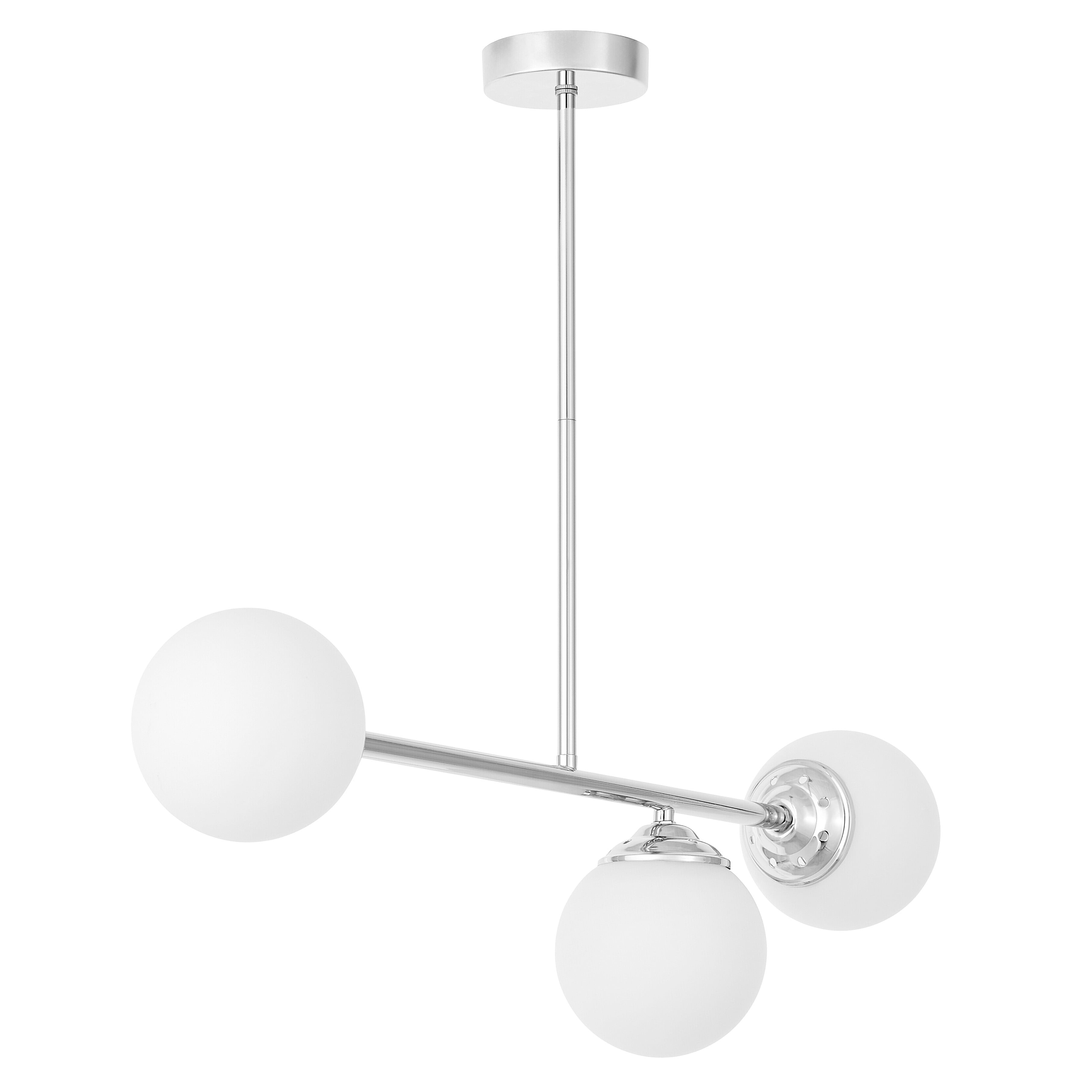 Nowoczesna lampa sufitowa wisząca chromowana FINO W3 we wnętrzu